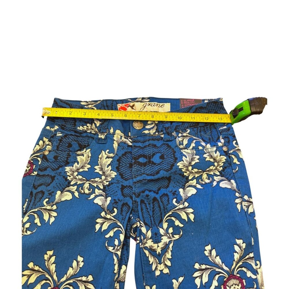 Gxane Junior Skinny Jeans Size 3 Blue & White Floral Pattern - Picture 4 of 7